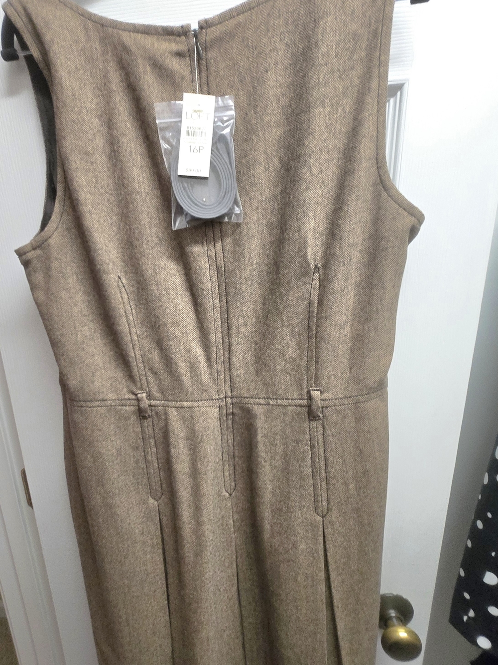 Ann Taylor Tan/Brown Tweed Sheath Dress